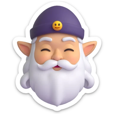 3D emoji style dwarf with a sleepy expression, inspired by Snow White's seven dwarfs sticker