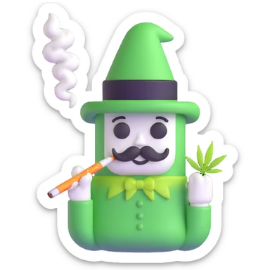marshmallow gangster smoking weed sticker