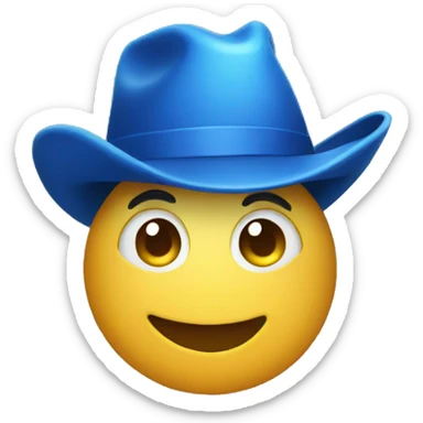 blue hat happy like hand sticker