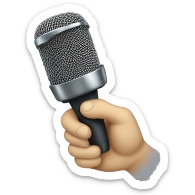 hand with microphone, is letting microphone fall down sticker