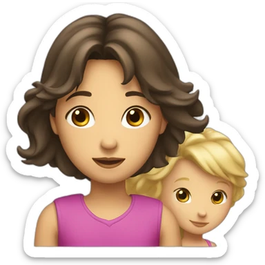 une fille brune et un garçon blond sticker