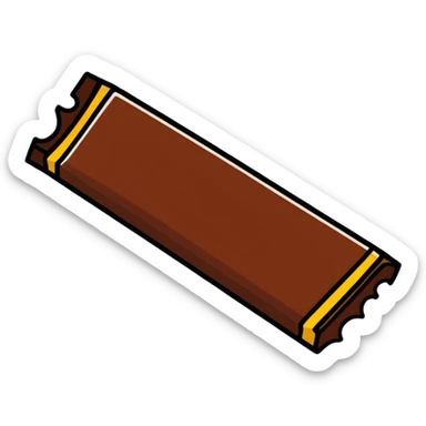 Twix chocolate bar with bite taken out sticker