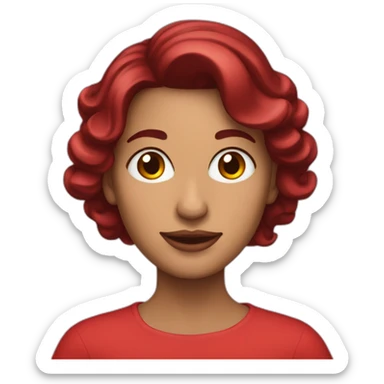 Mujer de cabello rojo corto hasta los hombros sticker