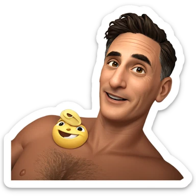 smiling boy in bathtub sticker