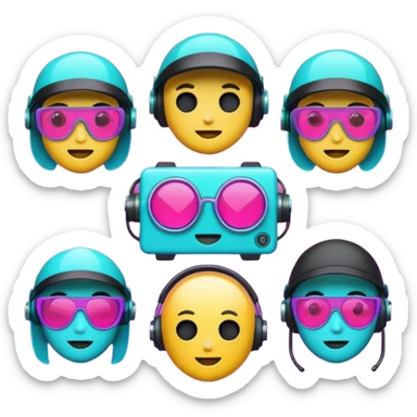 devops cyberpunk vaporwave hacker themed emoji pack sticker