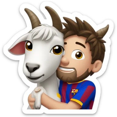 Messi qui caresse un goat sticker