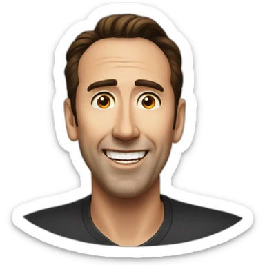 Nicolas Cage smiling fanatically sticker