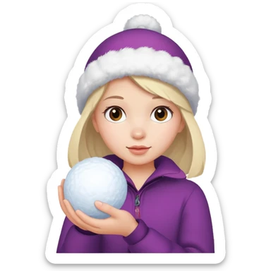 young girl with snowball











 sticker