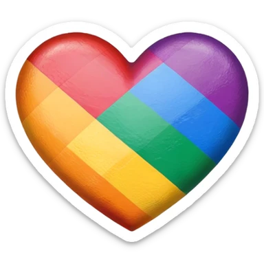 Pride flag heart sticker