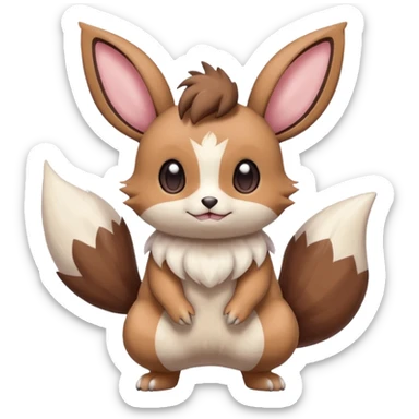 Meloetta-Eevee-Minccino-Buneary-Furret-Pokémon-Fakémon-fusion-creature sticker