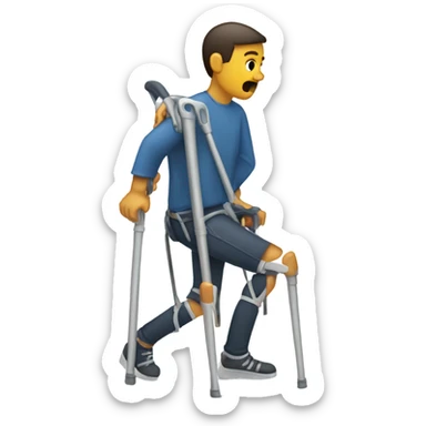 broken leg crutches sticker