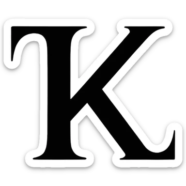 The letter k lowercase being crossed off sticker