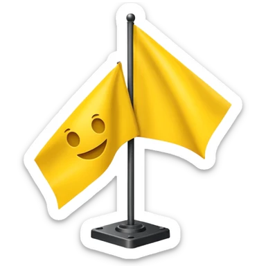 Apple emoji yellow flag with a triangular shape on an iron base sticker