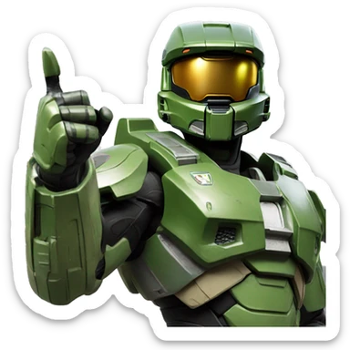 Master Chief giving thumbs up sticker