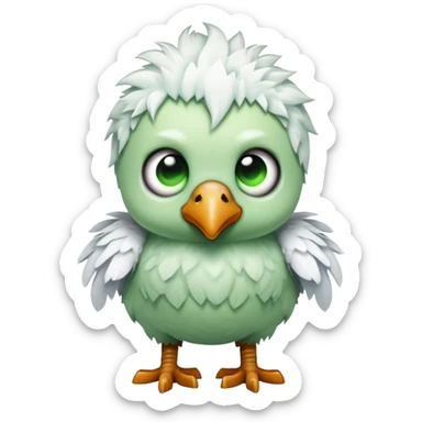 baby zombie on a tiny white chicken in Minecraft style sticker