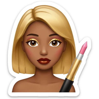 lip gloss brown with makeup gold sticker