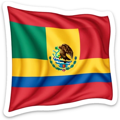 Bandera de Venezuela combinada con la bandera de México, en una sola bandera sticker