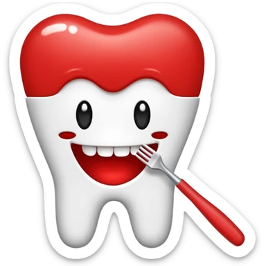 cepillo de dientes rojo sin cara sticker