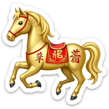 Chinese new year 马，加新年字眼 2026 新年快乐 sticker