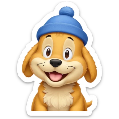 odie from garfield in a hat sticker