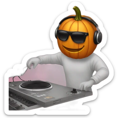pumpkin djing sticker