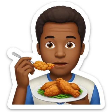 black man with fried chicken sticker