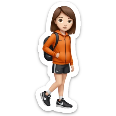 Faça uma menina de cabelo liso com uma roupa da Nike  sticker