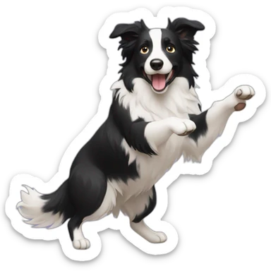 border collie dancing like a person sticker