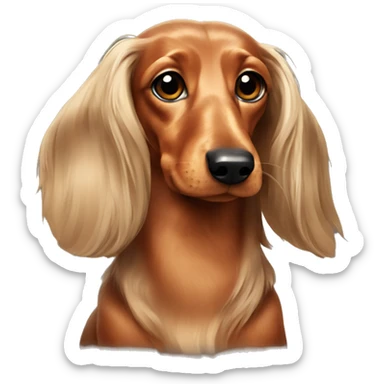 long hair dachshund sticker