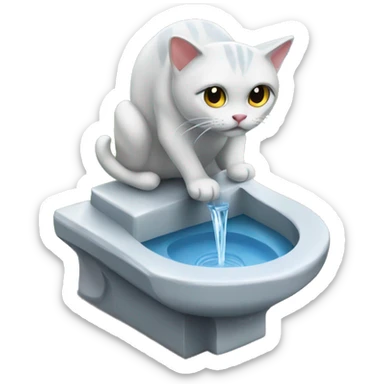 cat water drinking fountain sticker