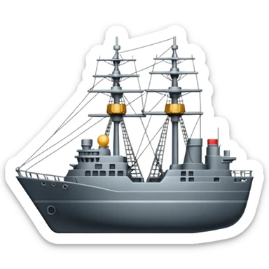 2D Emoji of an frigate sticker