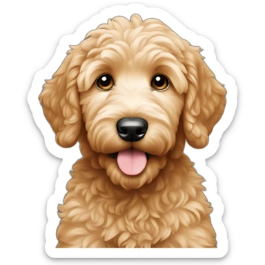 a goldendoodle puppy named biscuit sticker