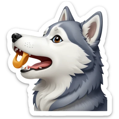 Husky howling in celebration sticker