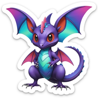  exotic tropical cyber-Noivern-Stitch-Noibat-Trico-Fakémon-Pokémon-Vernid-creature sticker