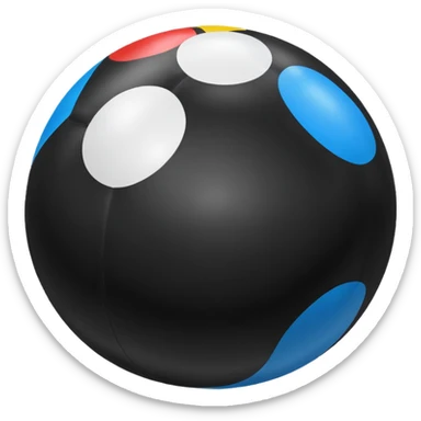 black beach ball sticker