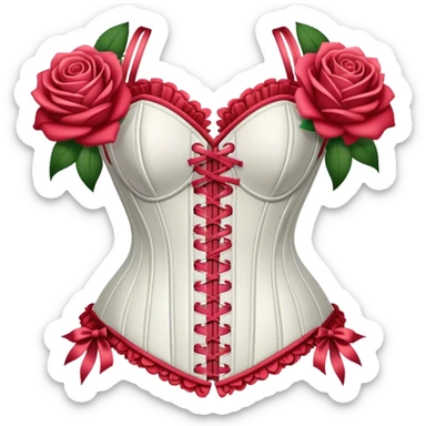 corset made of roses carnations and lilys  sticker