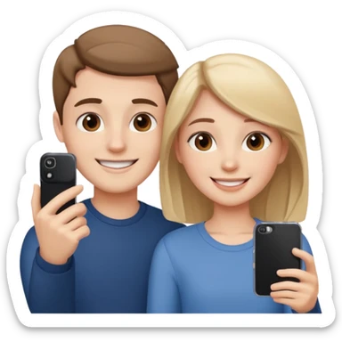 a girl and a boy taking a selfie together sticker