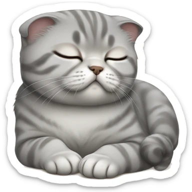 sleeping scottish fold grey sticker