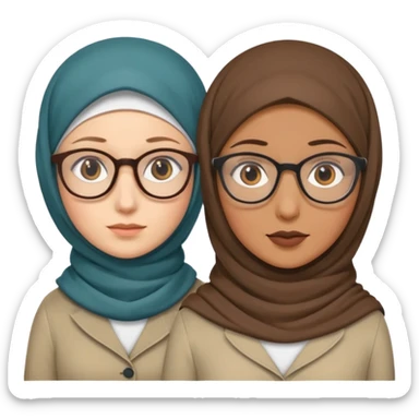 2 DETECTIVES 1 one is a white coman with glasses and hijab the other one is brown skin not hijabi sticker