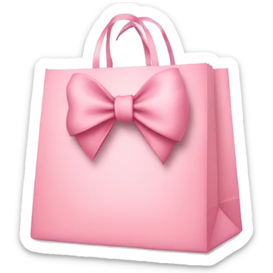 light pink shopping bag with bow sticker