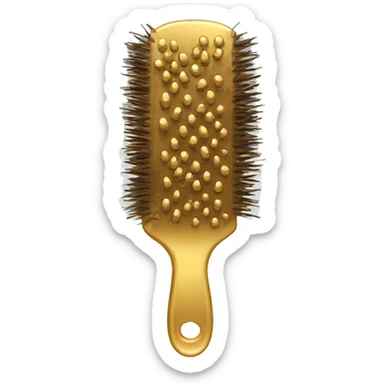 Gold hair brush sticker