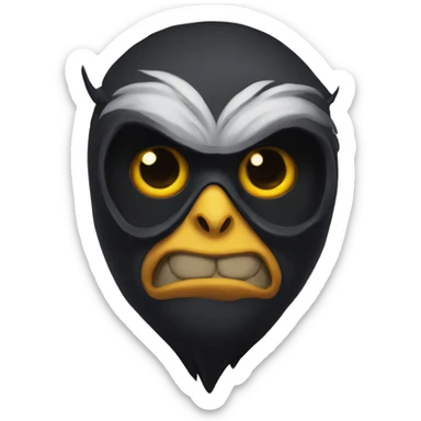 a dark evil figure in an owl mask sticker