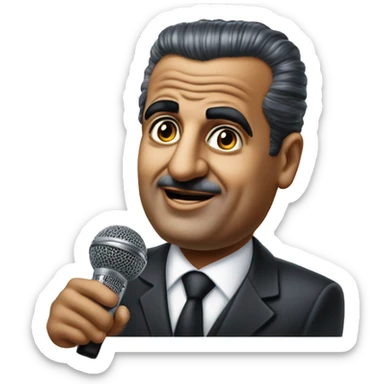 Gamal Abdel Nasser photorealistic speaking in microphone sticker