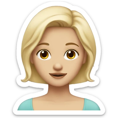 Blonde haired girl with brown eyes and fair skin sticker