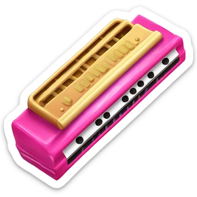 Pink ombre harmonica with glitter  sticker