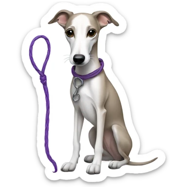 Whippet with a whip sticker