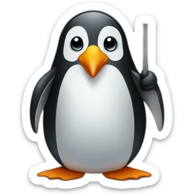 Penguin holding a sign Dave sticker
