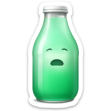 Mint green soda in bottle no face sticker