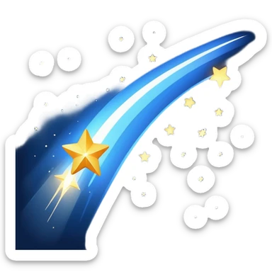 Shooting star in the sky scene square  sticker