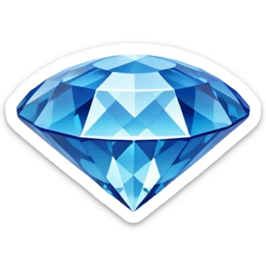 Blue crystalic diamond on the surface of the water sticker